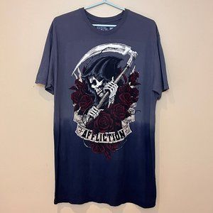 Affliction Grim Reaper Skull Roses T Shirt - Men's Size 3XL
